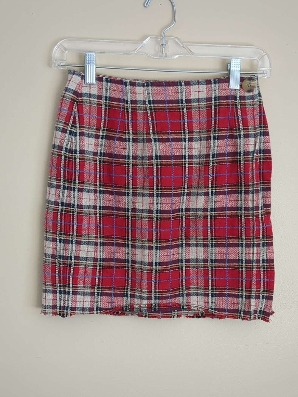 12" Across The Waist Ambitions Plaid Skirt Red